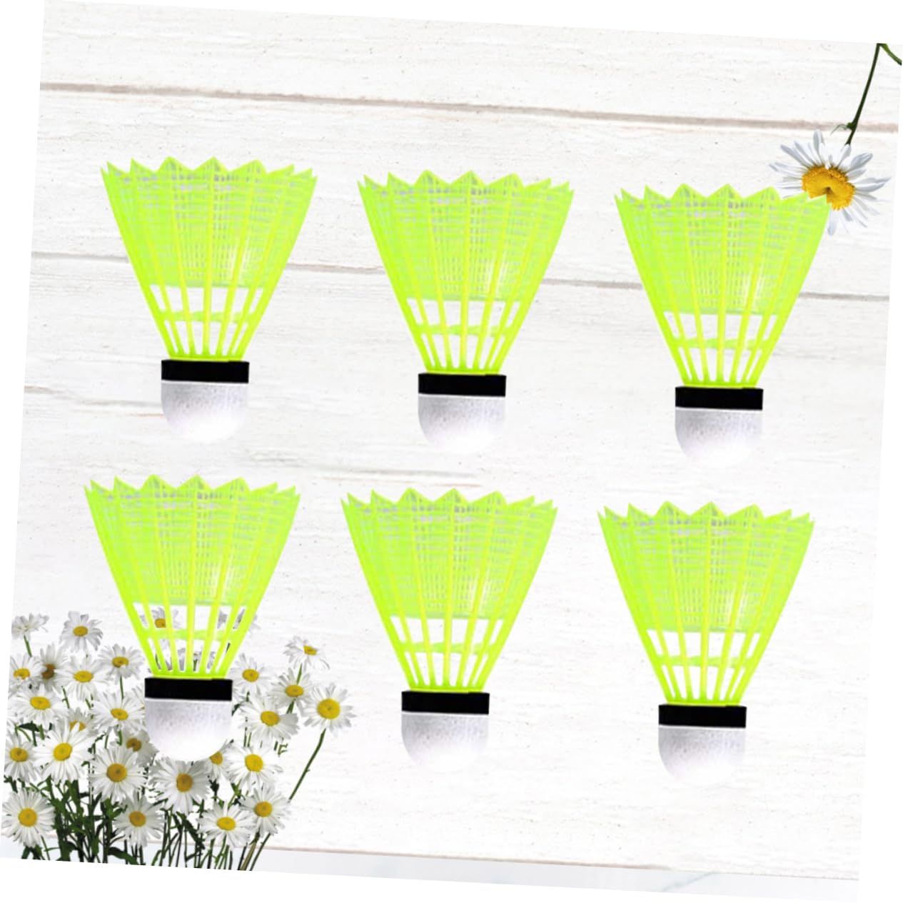 balacoo 6pcs Outdoor Badminton Shuttlecocks High Elasticity Cock Sets for Sports Perfect for Trainers Amateurs Beginners