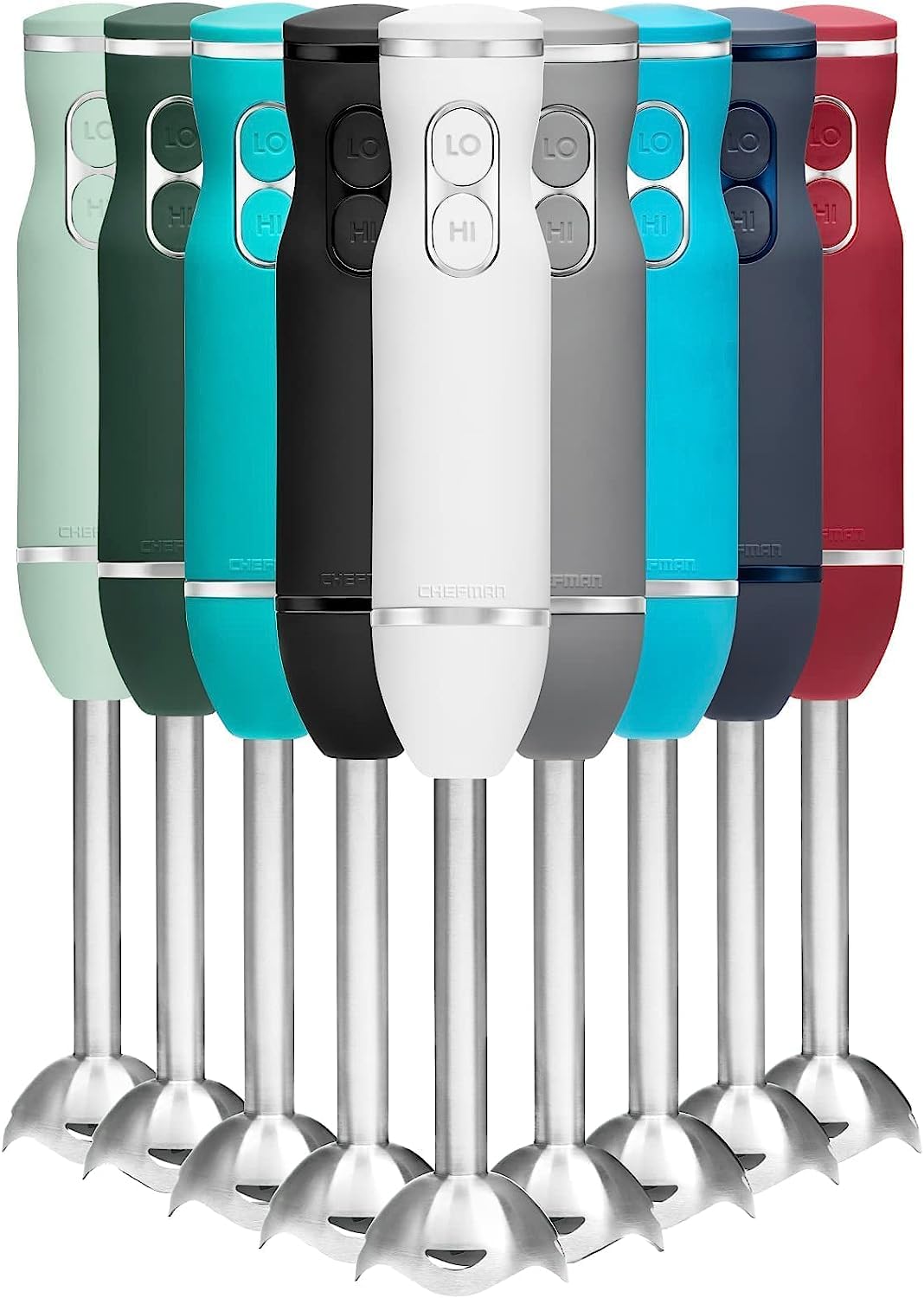 Chefman Immersion Stick Hand Blender with Stainless Steel Blades, Powerful Electric Ice Crushing 2-Speed Control Handheld Food Mixer, Purees, Smoothies, Shakes, Sauces & Soups, Ivory