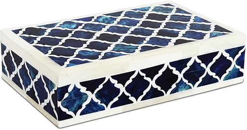 Miniatura 27 de Handicrafts Home - Caja decorativa hecha a mano con diseño Kept Safari, patrón de marfil, para organizar, decorar y guardar recuerdos, estilo