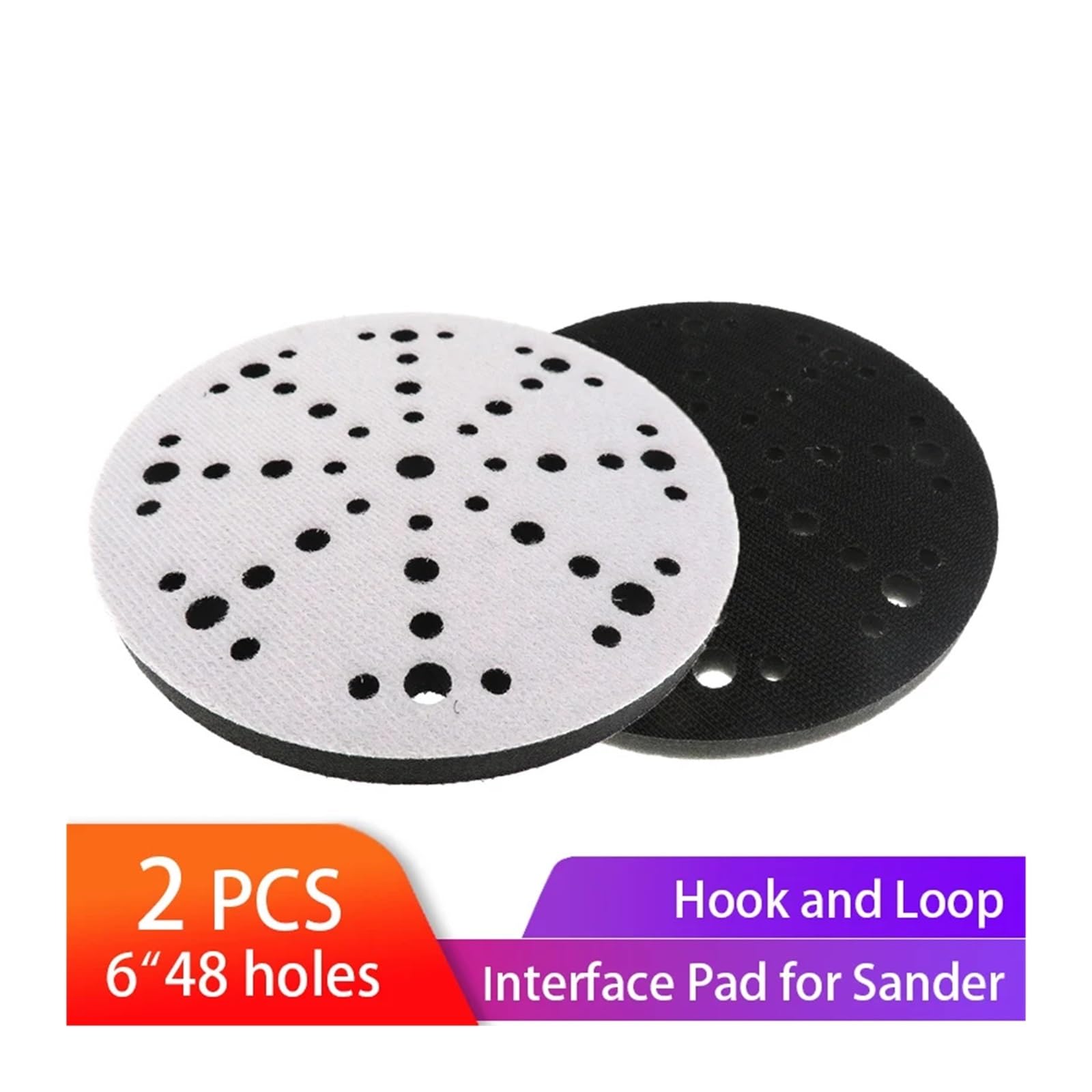 Rueda de pulido para amoladora de banco, 2 almohadillas de interfaz suave 6 pulgadas (150 mm) con 48 orificios, esponja pulidora for lijado automóviles, motocicletas, herramientas abrasivas y madera