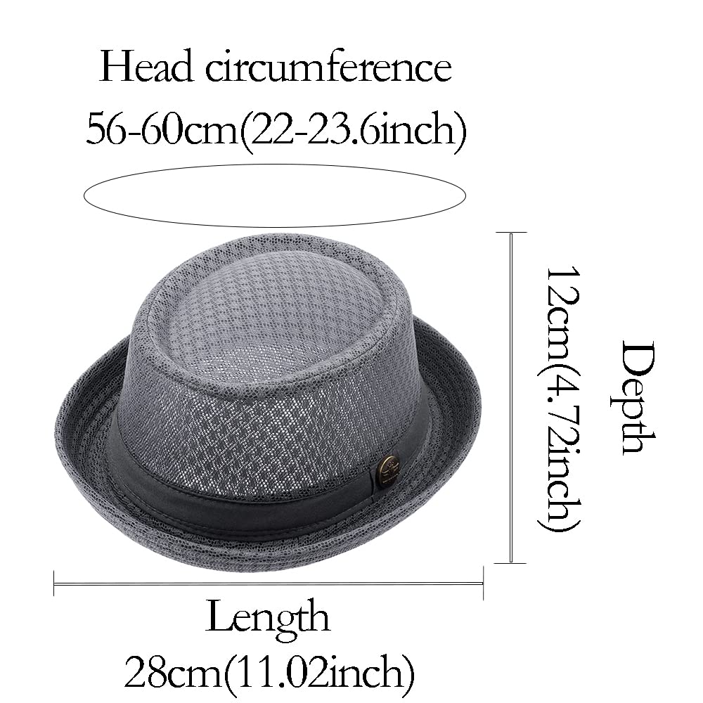 ZffXH 2/6 PCS Chapeau de Porkpie en Maille Respirante et Douce pour la Plage, Chapeau d'été Heisenberg Fedora pour Homme et Femme