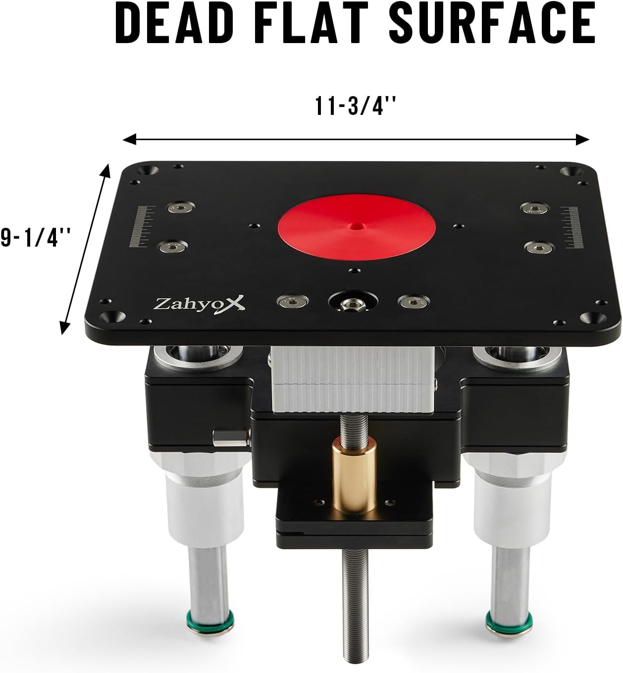 ZahyoX Router Lift System Full Set with 9-1/4" x 11-4/5" Aluminum Plate, Insert Ring, Hex Keys. Router Lift System for Woodworking