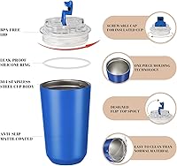 Vista 43 de Puraville Insulated Tumblers with Lid, 10 oz Travel Coffee Mug Stainless Steel Vacuum Cup, Leak Proof Reusable Double Walled Coffee Tumbler for Iced