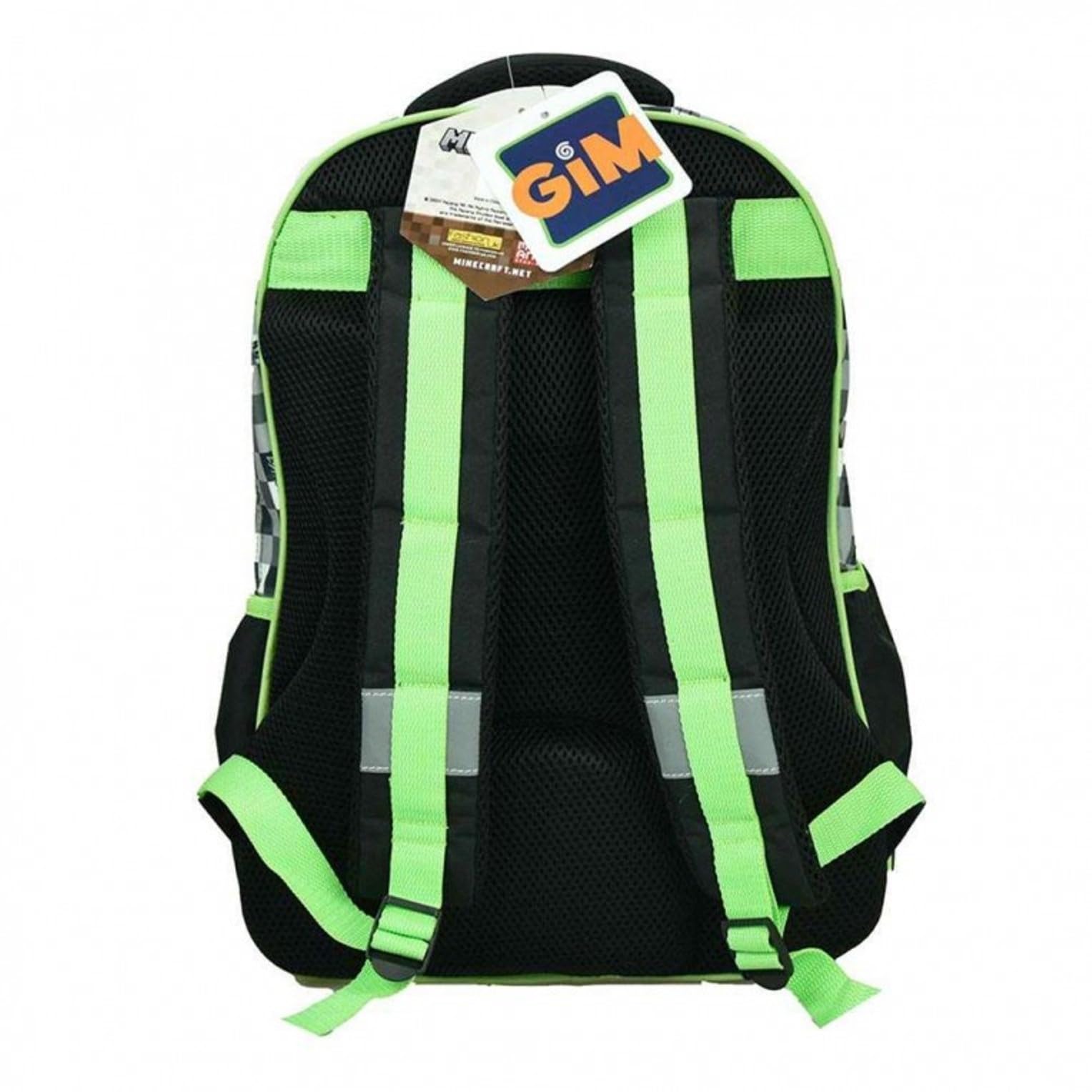 PRESTIGE & DELUXE Zaino Scuola compatibile con Minecraft Tondo 3 Scomparti zip per bambini primaria media + astuccio ovale zip