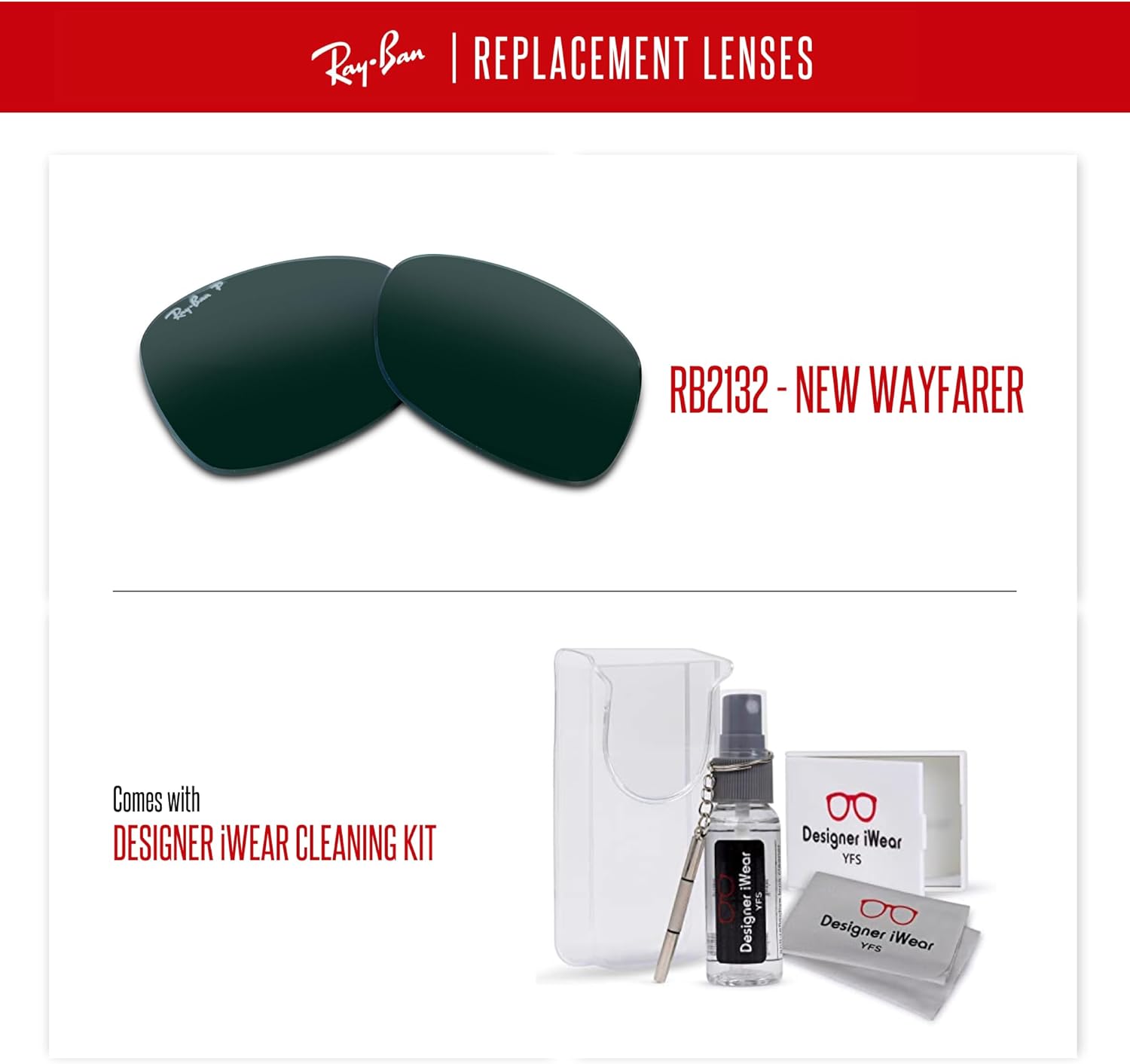 Original Wayfarer RB2140 Replacement Lenses For Men For Women +BUNDLE with ACCESSORY EYEWEAR KIT