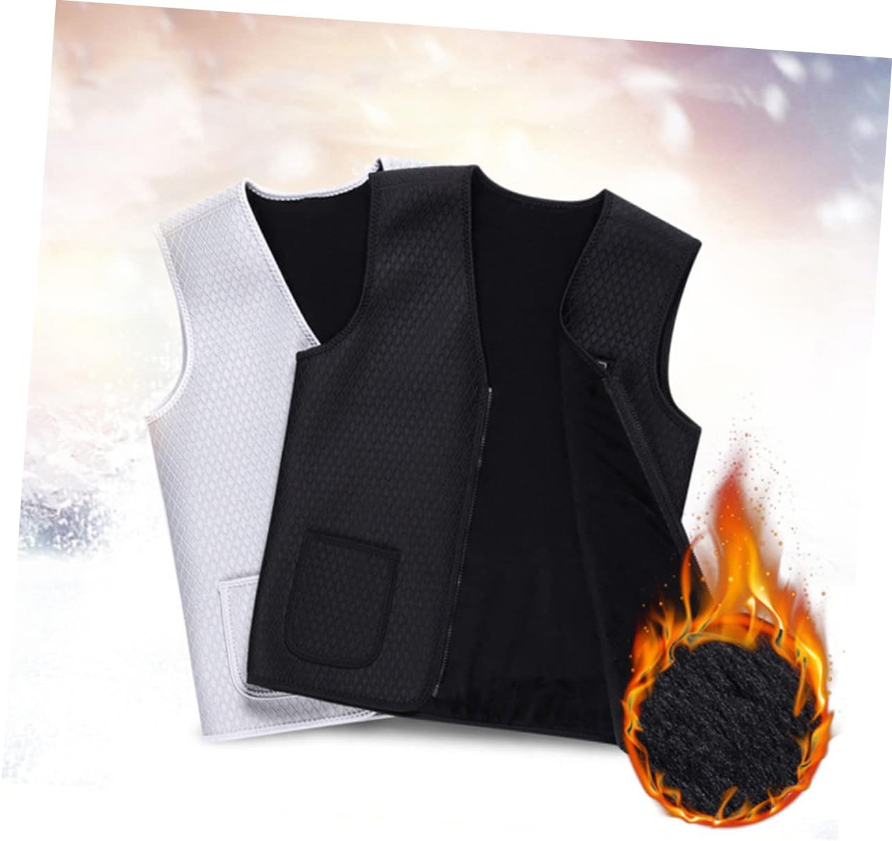 Usb Rechargeable Heated Vest for Women Men Warm Jacket Electric Vest for Cold Weather Grey