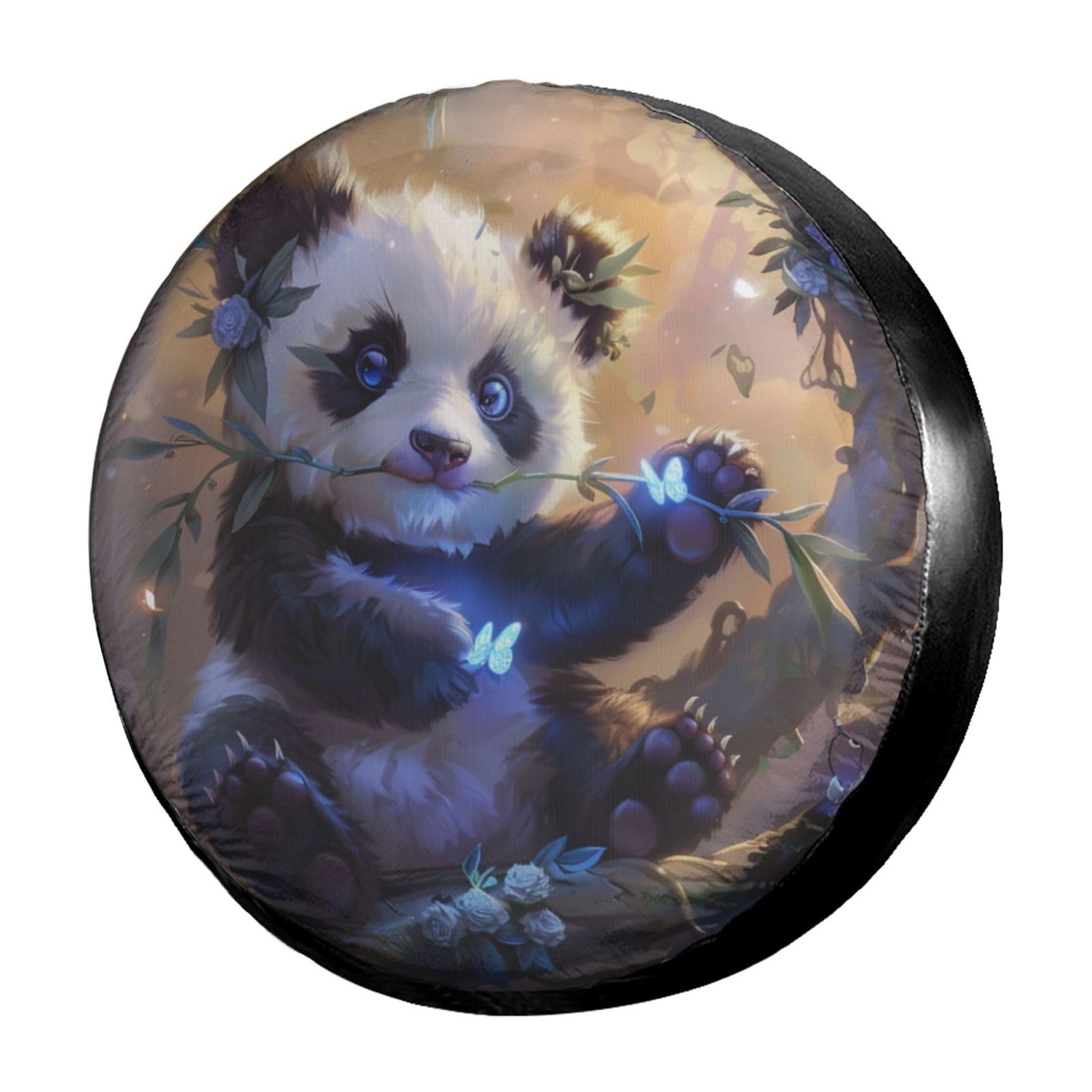 Dujiea Fantasy Cute Panda Spare Tire Cover, Universal Wheel Tire Cover Waterproof Dust-Proof Tire Protectors for Trailer Rv SUV Truck Camper and Many Vehicle 14 15 16 17 Inch