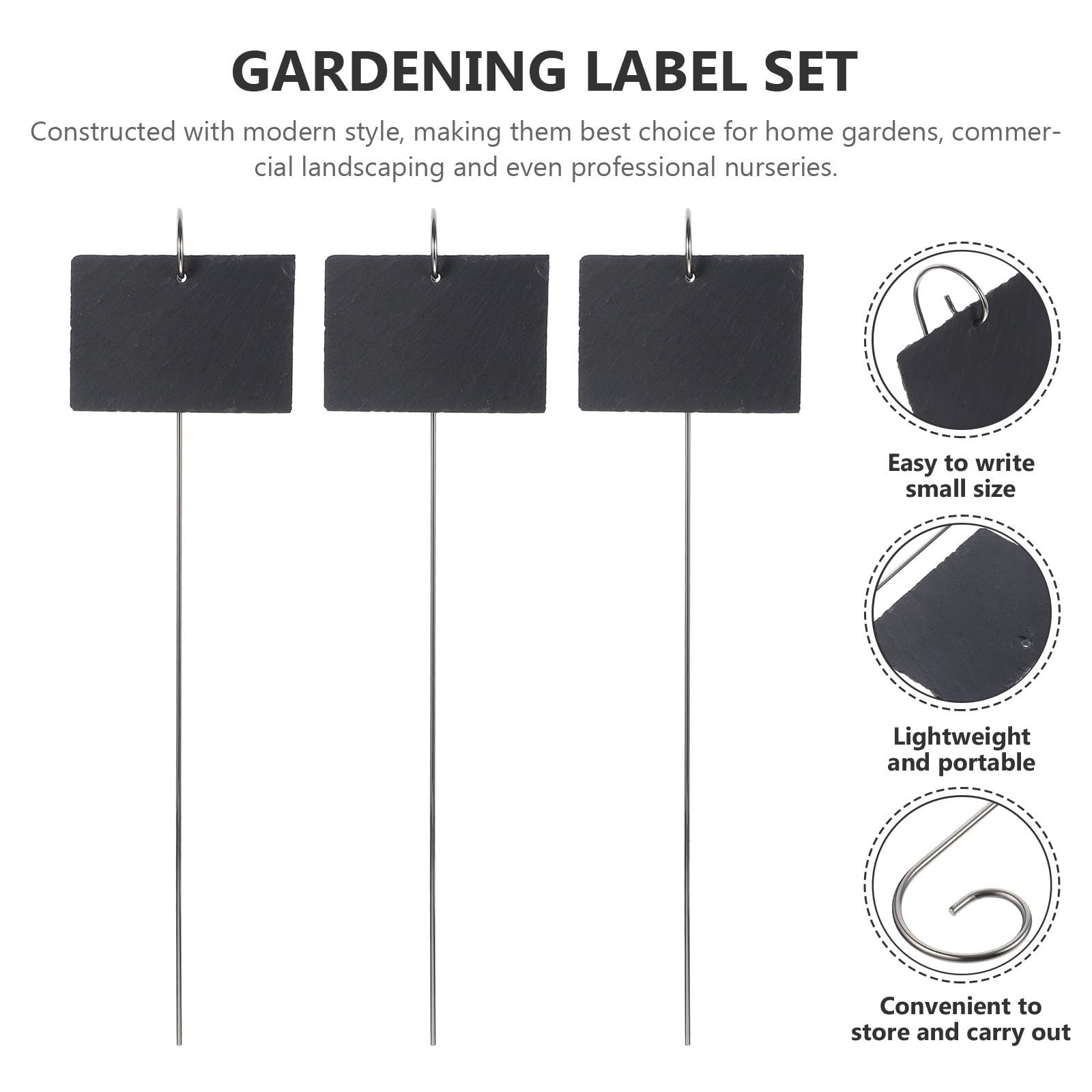 Edelstahl Pflanzenstecker für Gartenpflanzen Langlebige und Einfach zu Beschreibende Pflanzenschilder in Schwarz für Blumentöpfe und Gartenarbeit