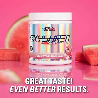 EHP LABS OxyShred Thermogenic Fat Burner by - Weight Loss Supplement, Energy Booster, Pre-Workout, Metabolism Booster, Water cut 60 Servings (Juicy Watermelon)