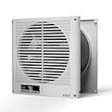 Room to Room Fan 8”, Two-Way Reversible Airflow Through-the-Wall Fan with Temperature Controller, Quiet Precise 10-Level Speeds for In-Wall Kitchen, Laundry Room, and Workshops