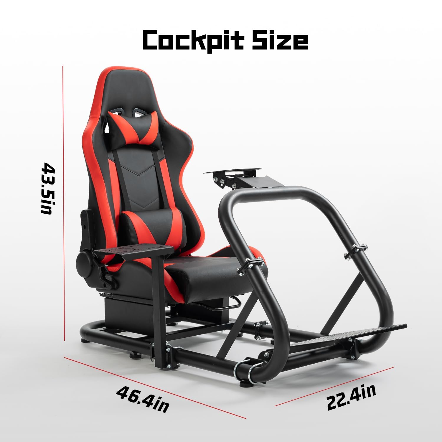 Dardoo G29 Gaming Simulator Cockpit with Real Seat Fit for Logitech G920 G923, for Thrustmaster T300RS, for Fanatec,Direct Drive Sim Racing Cockpit,Without Wheel,Pedal & Handbrake