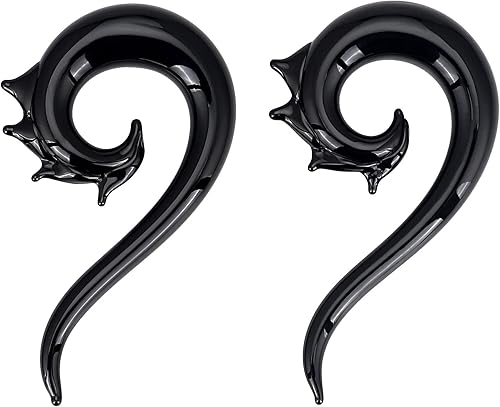 Miniatura 6 de Stuppendux Tapones de dilatación en espiral de cristal para oreja, dilatadores, dilatadores, dilatadores, piercings para el cuerpo, medidores de