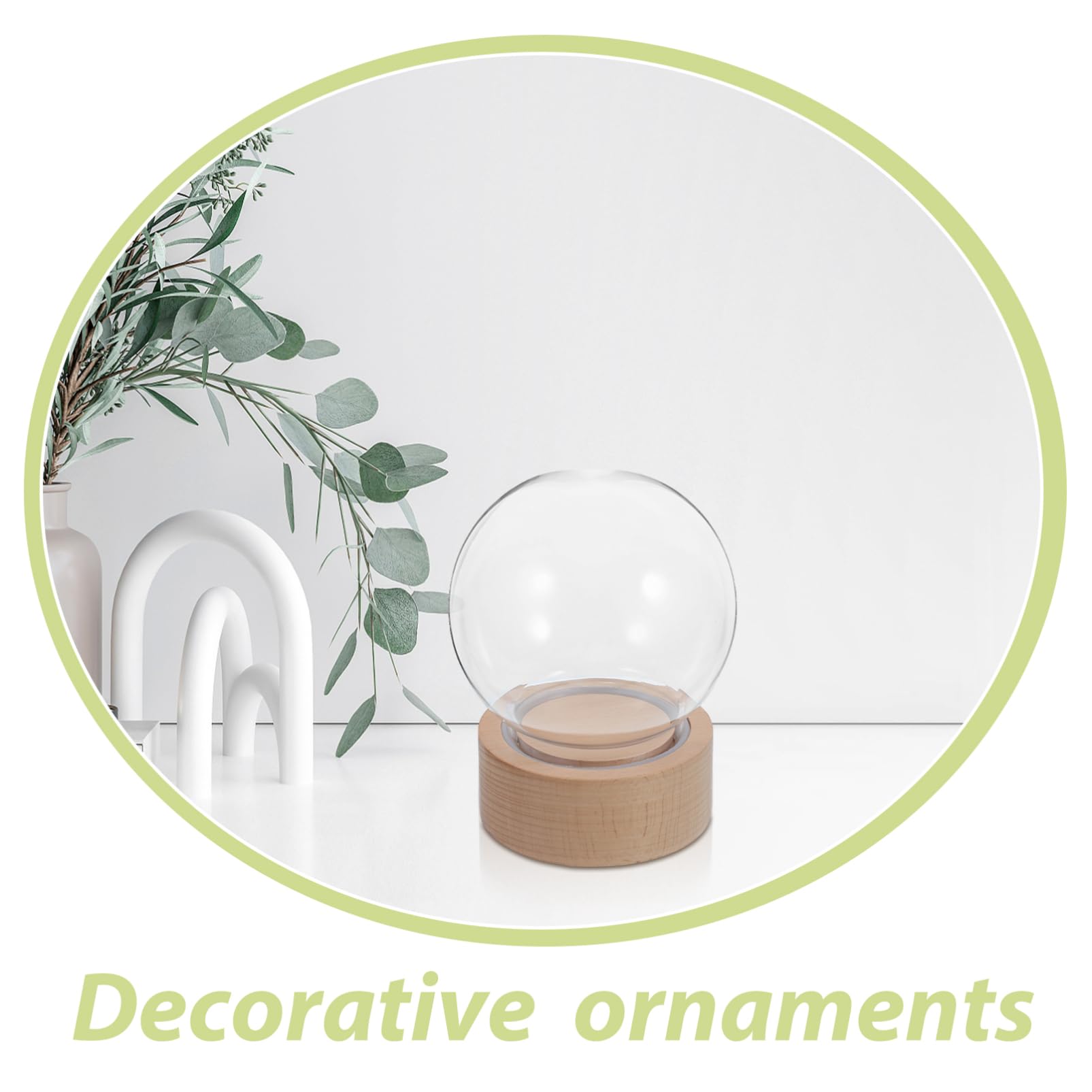 ABOOFAN Bola de Cristal con Base de Madera y Caja Musical Integrada, Kit Esférico para Crear Paisajes en Miniatura con Alta Transparencia y Estilo Elegante