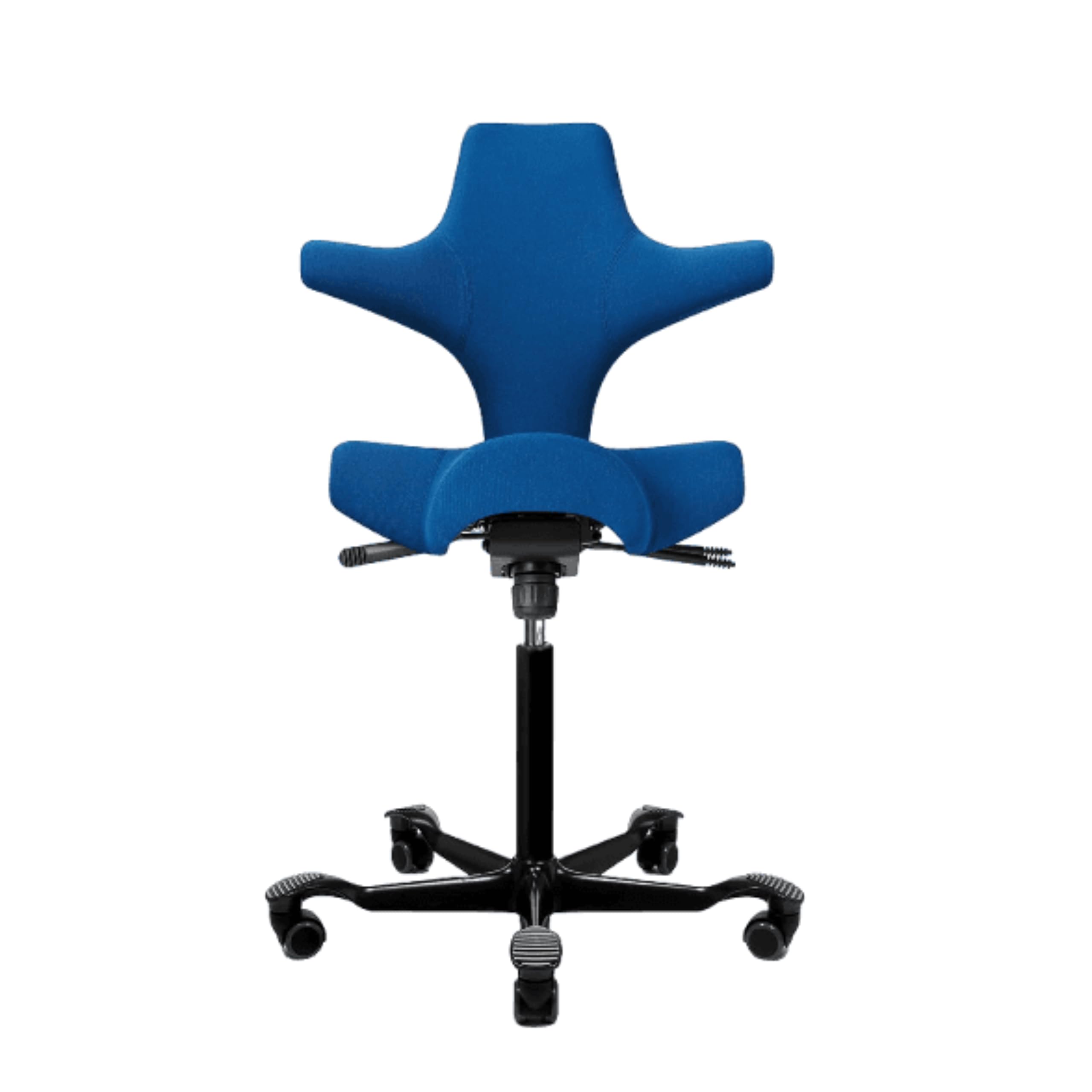 HAG Capisco Sit to Stand Chair-Black Frame-Upholstered Cobalt Blue