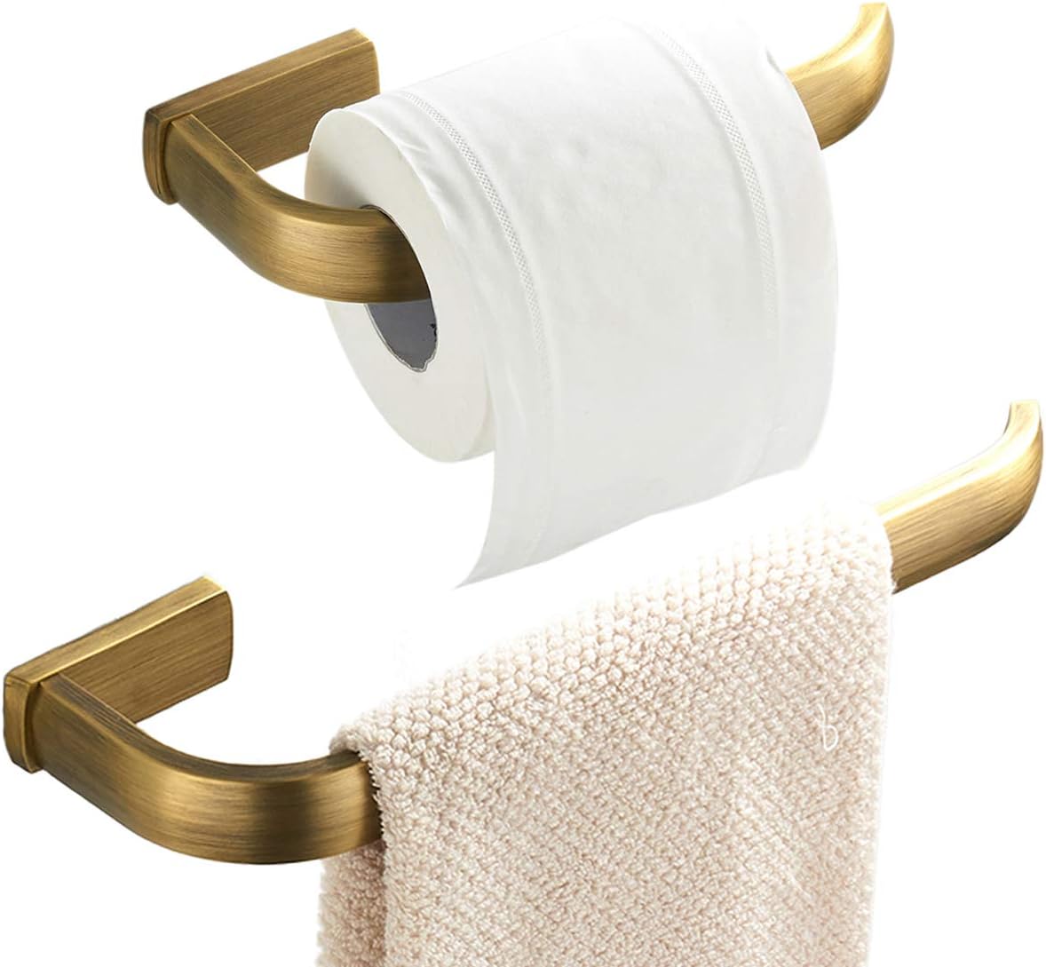 Amazon.com: Flybath 2pc Bathroom Accessories Set - Towel Ring and Toilet Paper Holder Antique ...
