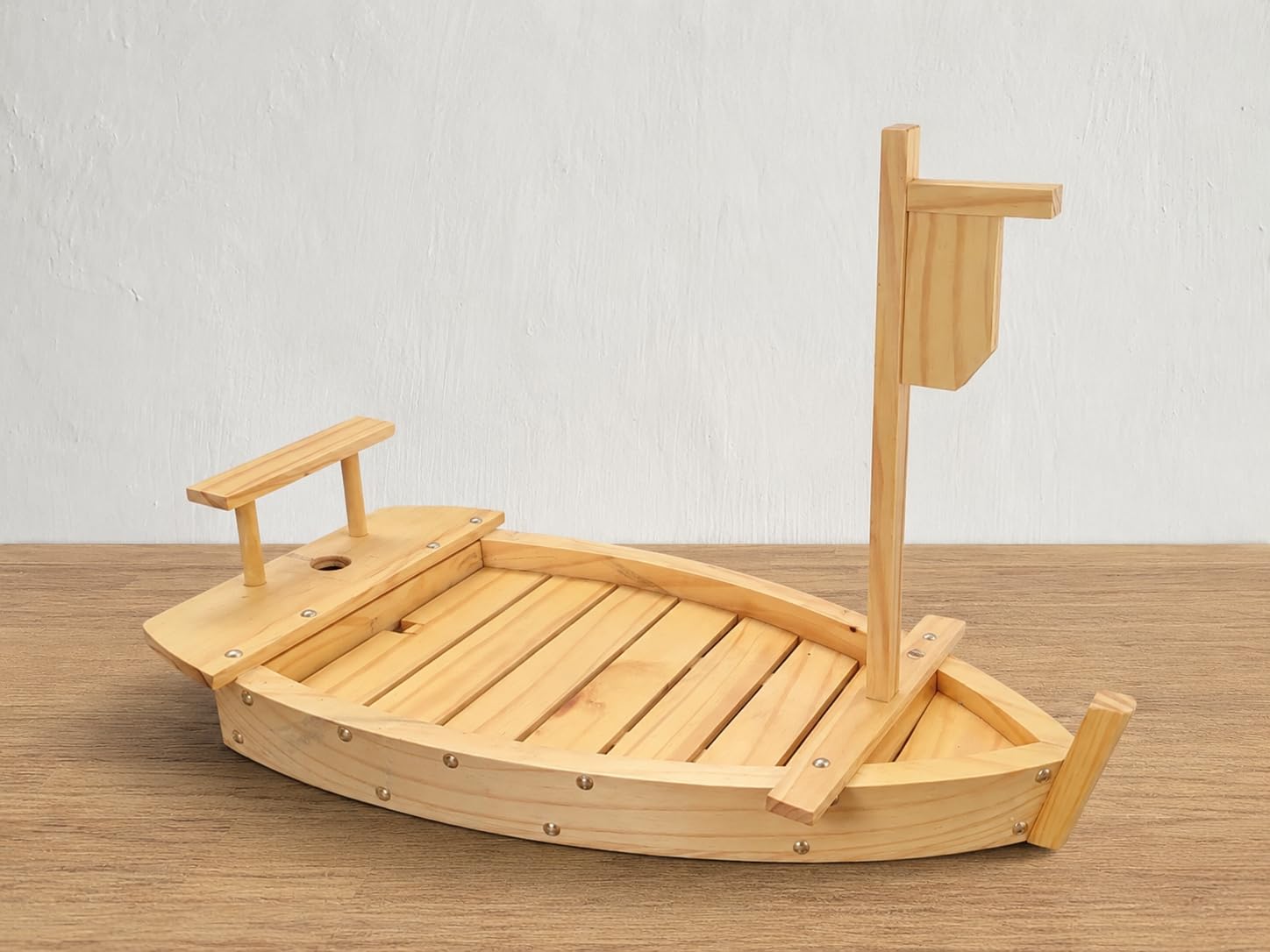 Wooden Sushi Boat Platter for Sushi Serving Perfect for Kitchen (Pine Wood, 24 Inch)-image-37