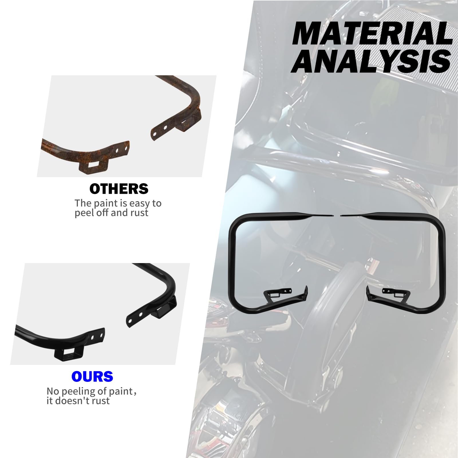 Satteltaschenschutz-Halterungs-Kits für Harley Touring Road King Electra Glide Ultra Classic 1997–2008 Road Glide 1998–2008 Street Glide FLHX 2006–2008 schwarz