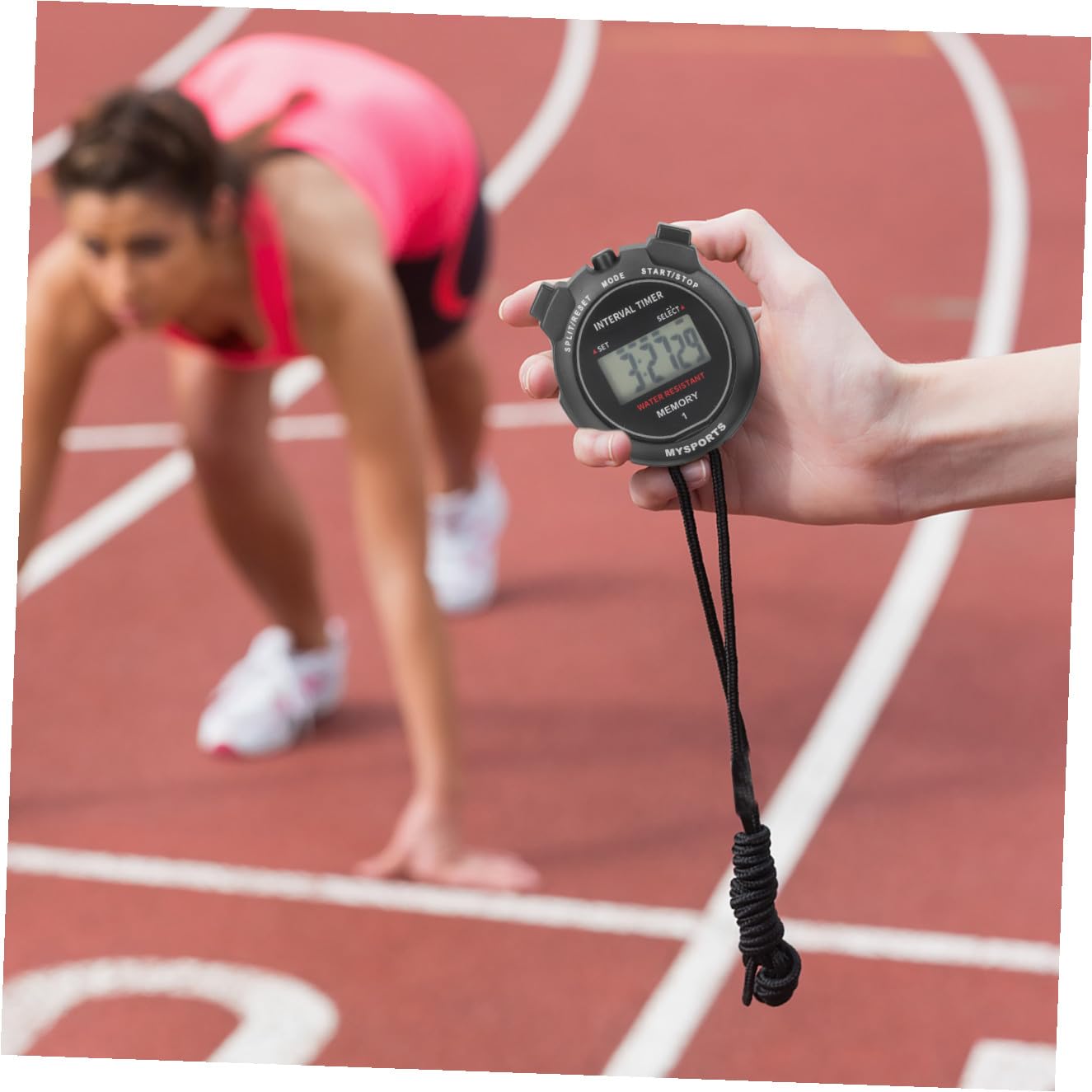 5 Pezzi Cronometro Elettronico per Sportivi Timer LCD Professionale per Corsa e Allenamento con Inclusa