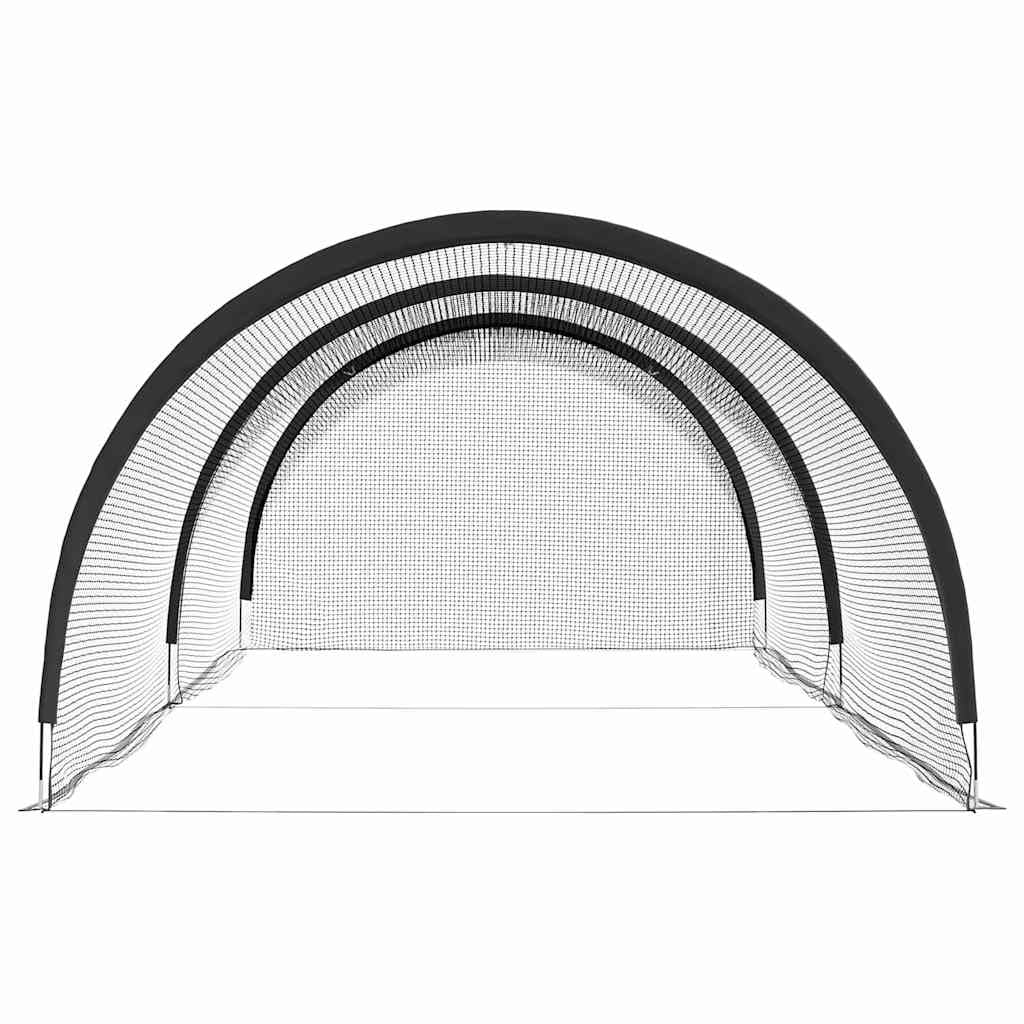 Baseball Softball Käfig 702 x 369,5 x 243,5 cm Polyester Schwarz Robustes Outdoor Trainingszubehör für Teamsport Freizeit und Training für Kinder Erwachsene Anfänger Profis