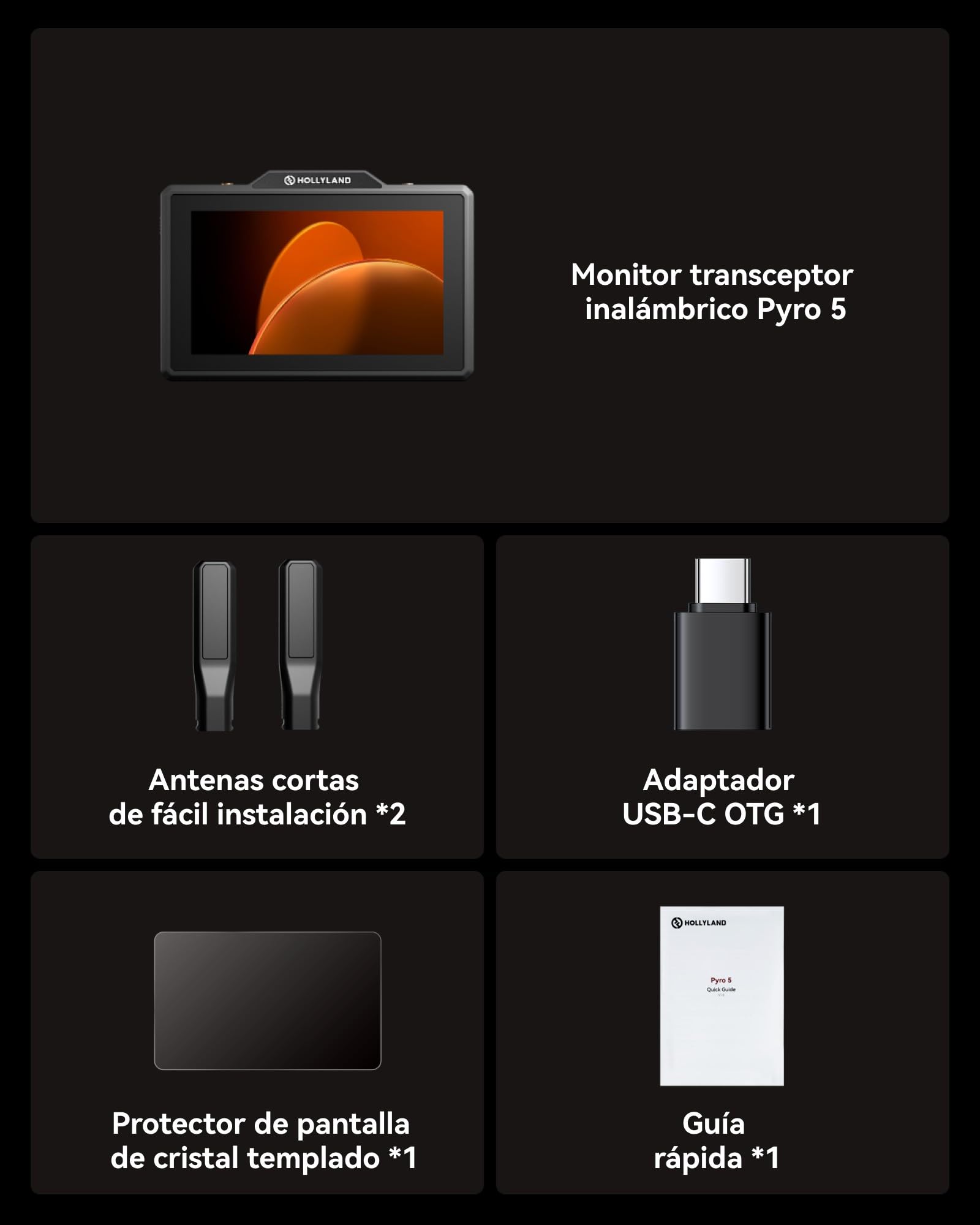 Hollyland Pyro 5 Wireless Transceiving Monitor + Pyro 7 Wireless Transceiving Monitor