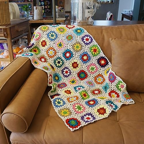 CZQLWW Handmade Crochet Throw Blanket Granny Blanket Sweater Style Year