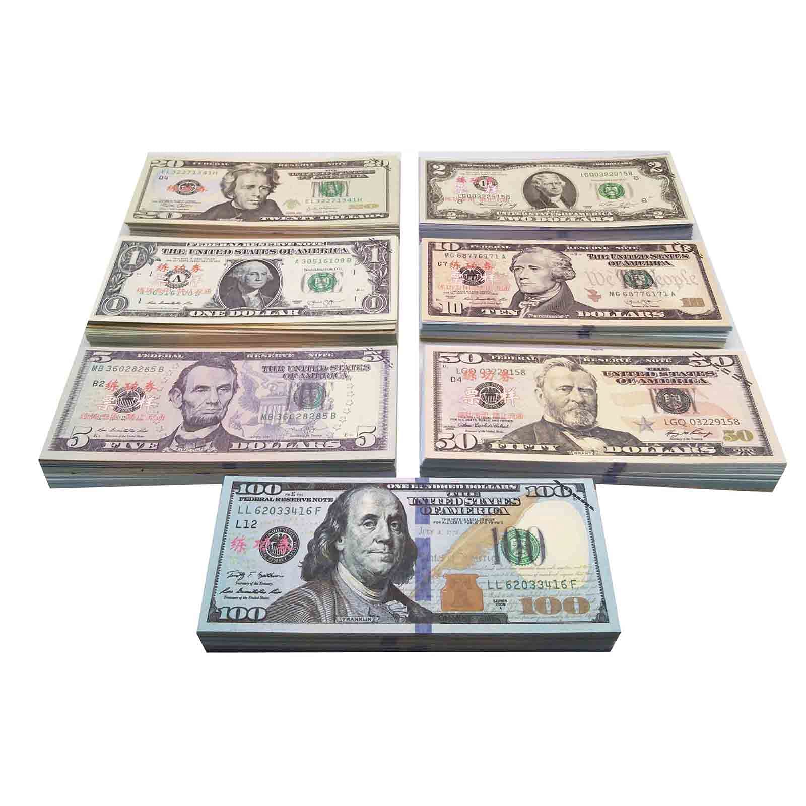 Muvopct Movie Prop Money Full Print 2 Sided,Play Money 140 Sets for