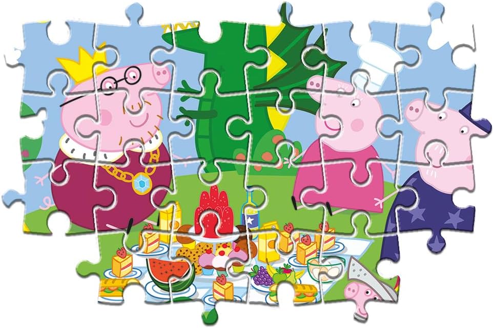 Clementoni 24778, Peppa Pig Supercolor Puzzle for Children - 2 x 20 Pieces, Ages 3 Years Plus