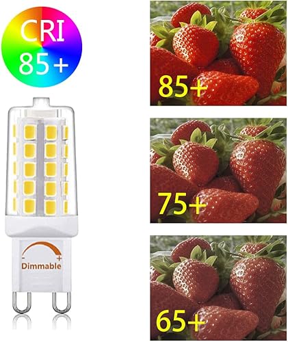 Miniatura 10 de Bombilla LED G9 luz diurna blanca regulable 4 W 6000 K, equivalente a 25 W, 30 W, 40 W, luz halógena, 450 lm, 100-120 V CA, sin luz estroboscópica,