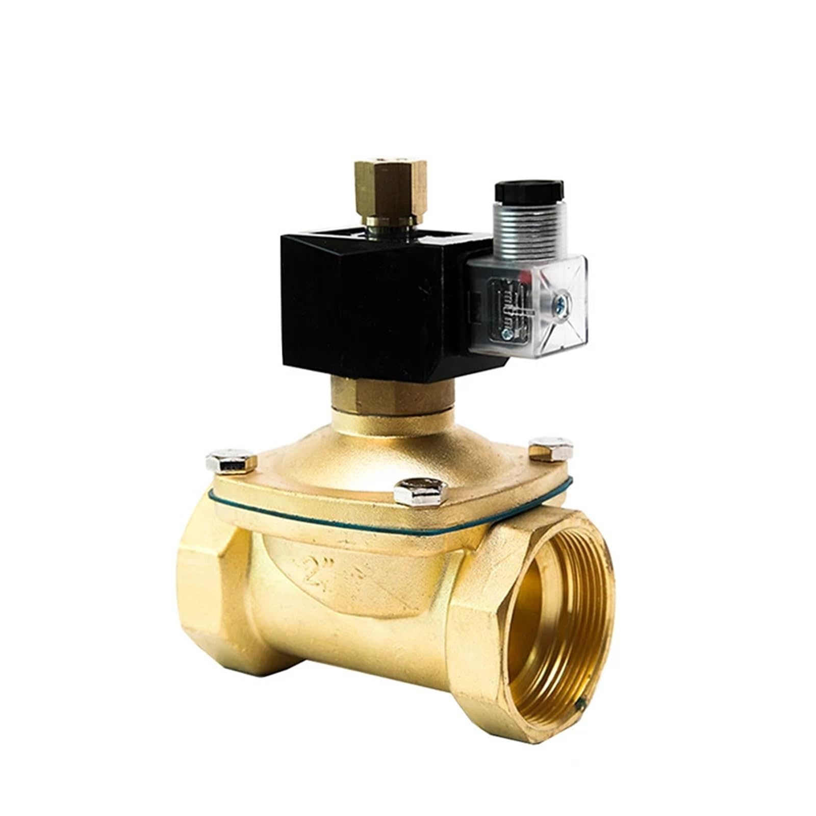 Gnqukebwh Npt-120Vac-Epdm-Seal 2" Brass Waterproof Solenoid Valve 220V 24V 12V 220V 110V Normally Open(Npt-120Vac-Epdm-Seal)