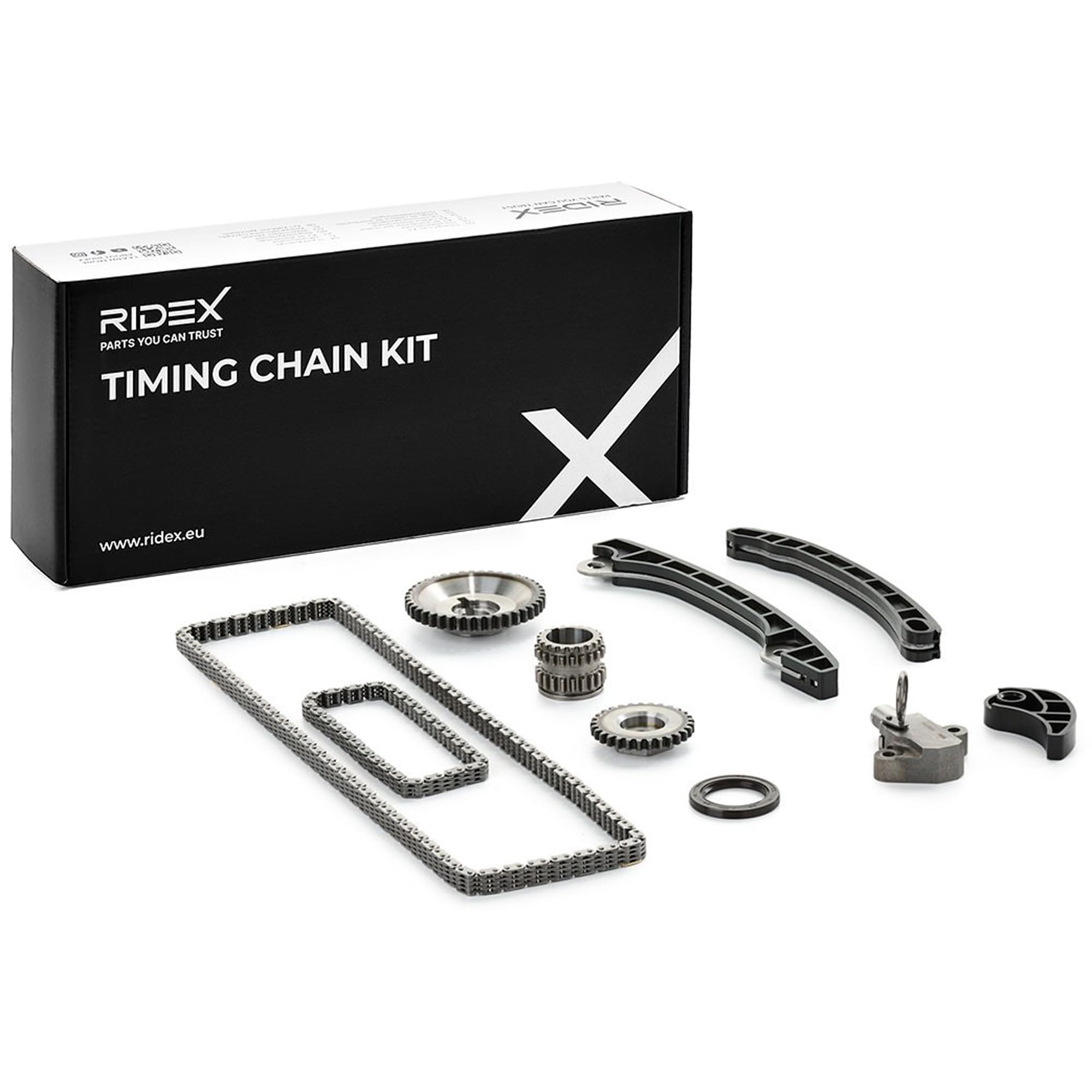 RIDEX 1389T2549 Kit de cadena de distribución con juntas con ruedas dentadas Compatible con NISSAN Qashqai/Qashqai +2 I J10, NJ10