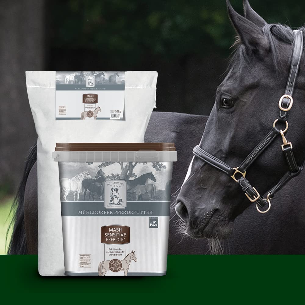 Mühldorfer Mash de Forro para Magere y más Fuertes Caballos, a la energía Entrega, Mash Sensitive prebiotic, 3 kg
