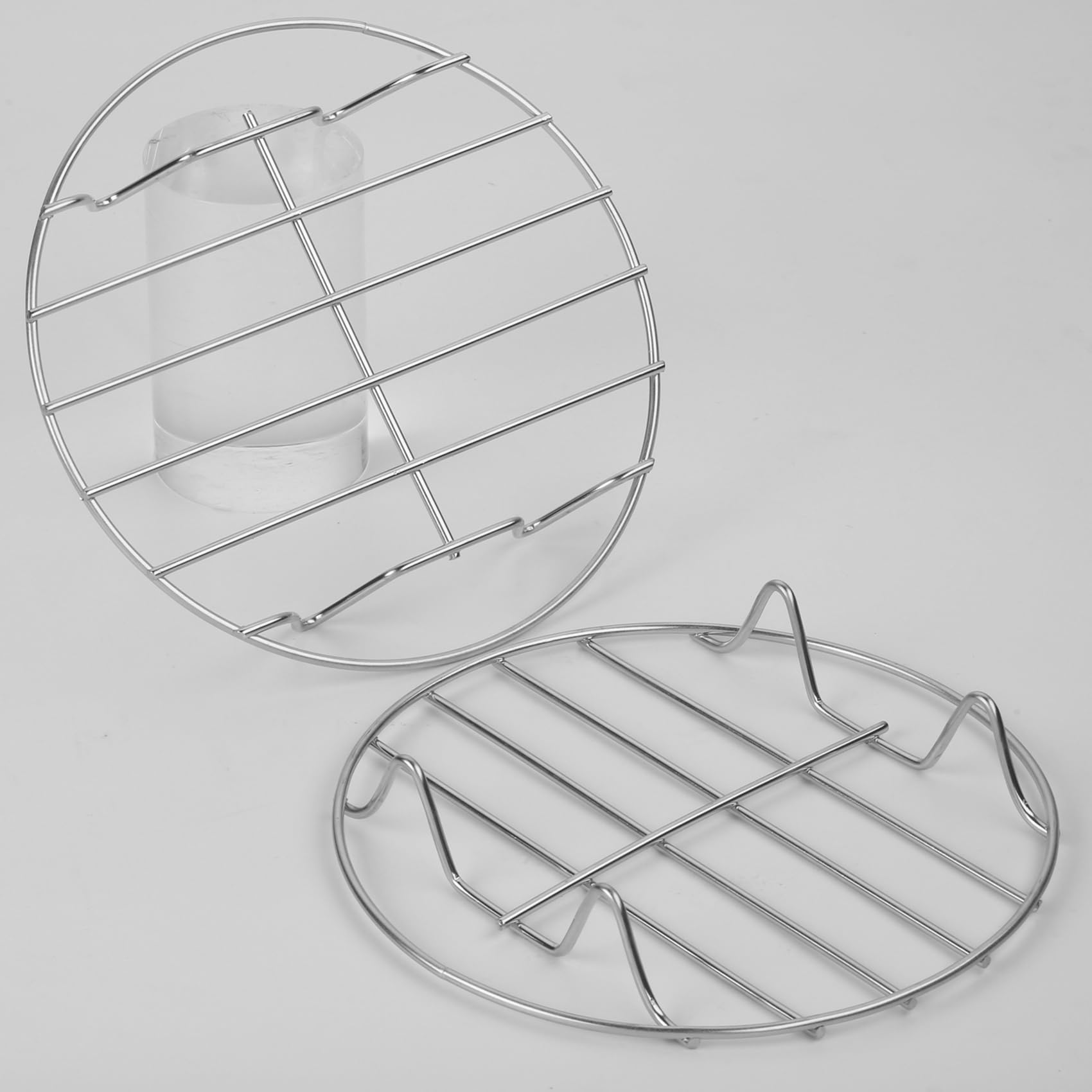 Estante de cocina redondo, 1 unidad de 5.9 pulgadas de acero inoxidable, apto para freidora de aire, olla a presión, sartén redonda, apto para horno y lavavajillas 5