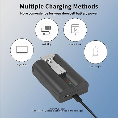 Miniatura 6 de JUBOTY 1 paquete de batería interna de iones de litio de 6040 mAh de repuesto compatible con timbre de video anillo, 233plus4 cámaracámara