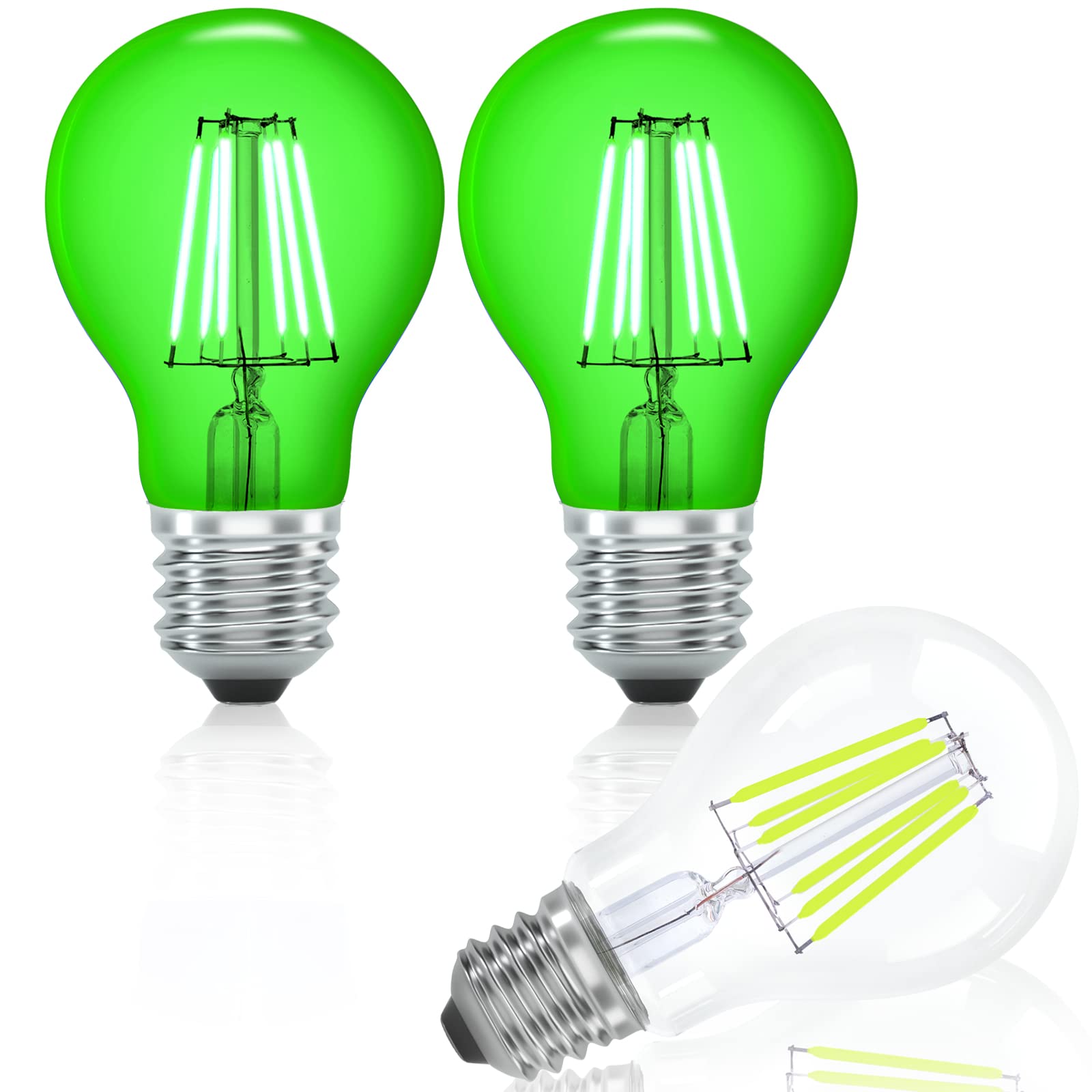 Amazon.co.jp : LED電球 E26フィラメント 緑 LED装飾電球 ボール形