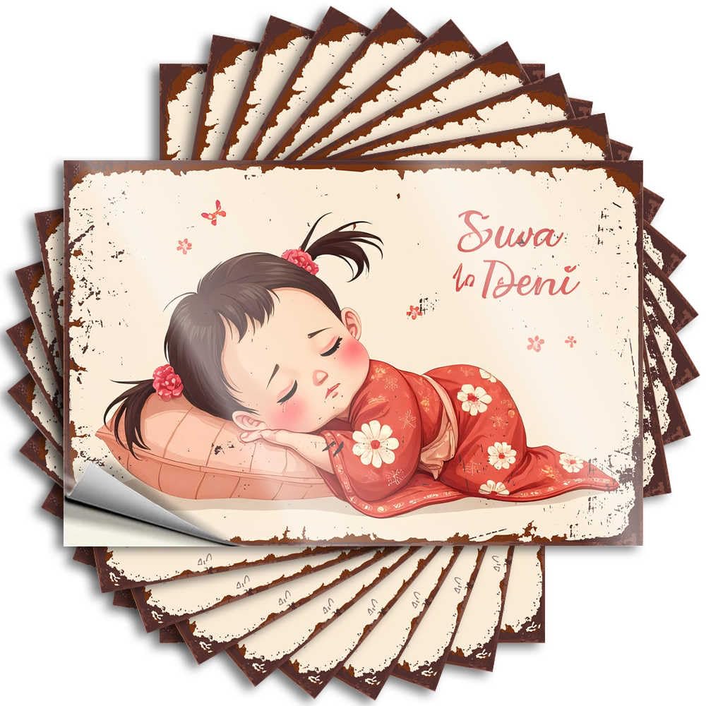 Sticker At Home Decor Motorcross Sweet Tumbler Sweet Dreams: A Traditional Japanese Child's Nighttime Serenity - Scratch Resistant Stickers(8X12CM)