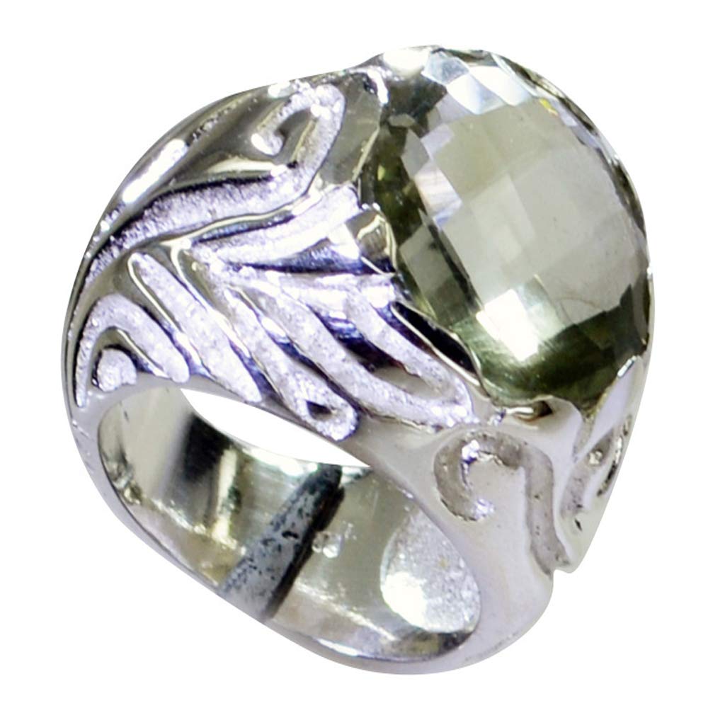 Bague de promesse argent améthyste verte véritable artisanale faite main - 6