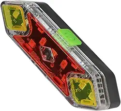 Pisca de Bike Bicicleta Luz Sinalizador LED, 8 Modos de Iluminação, Recarregável USB, 7,5 x 2 cm, Vermelho e Amarelo