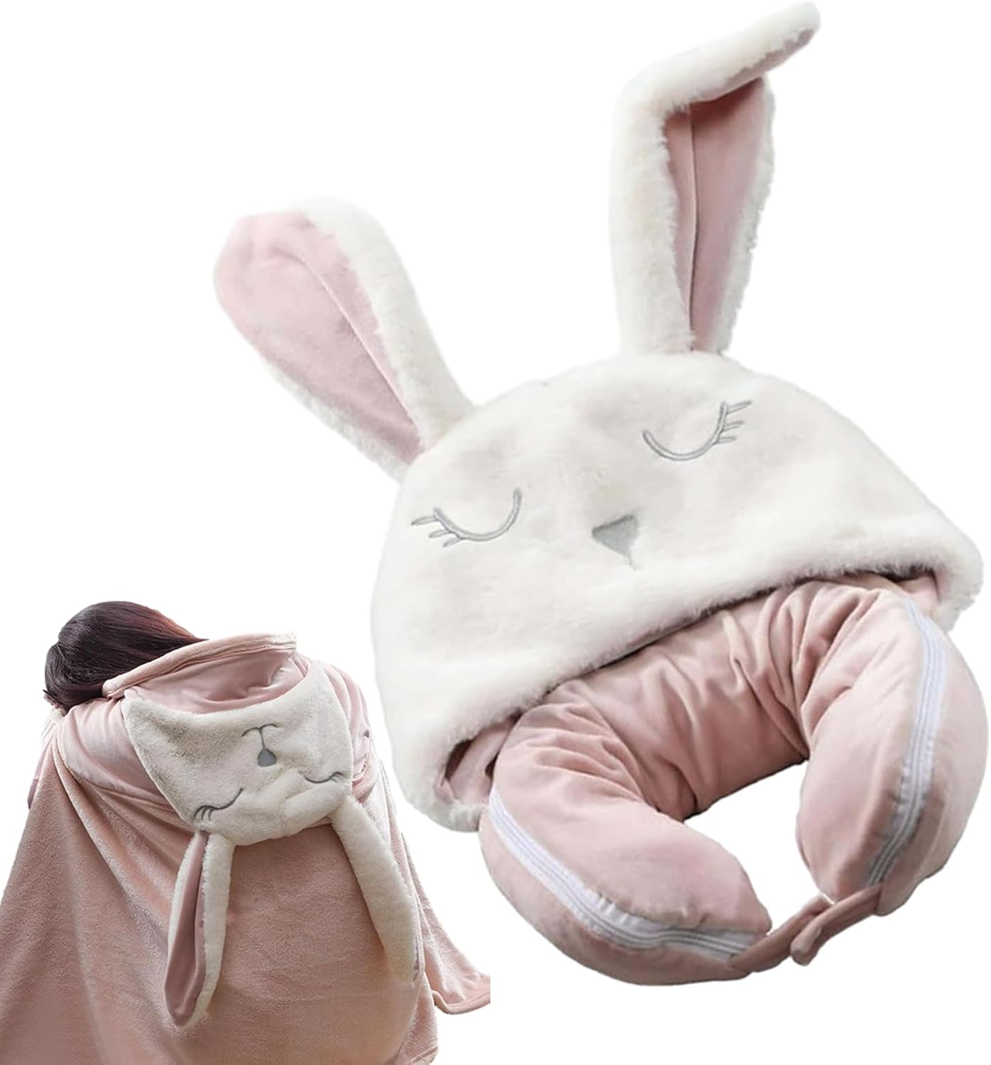 LearnLyrics Neck Pillow Blanket Set – Travel Blanket Set, Neck Pillow with Blanket | Travel Hat Pillow Neck Blanket, Head Pillow Blanket Hat Airplane for Airplane Long Travel and Car Road Trip