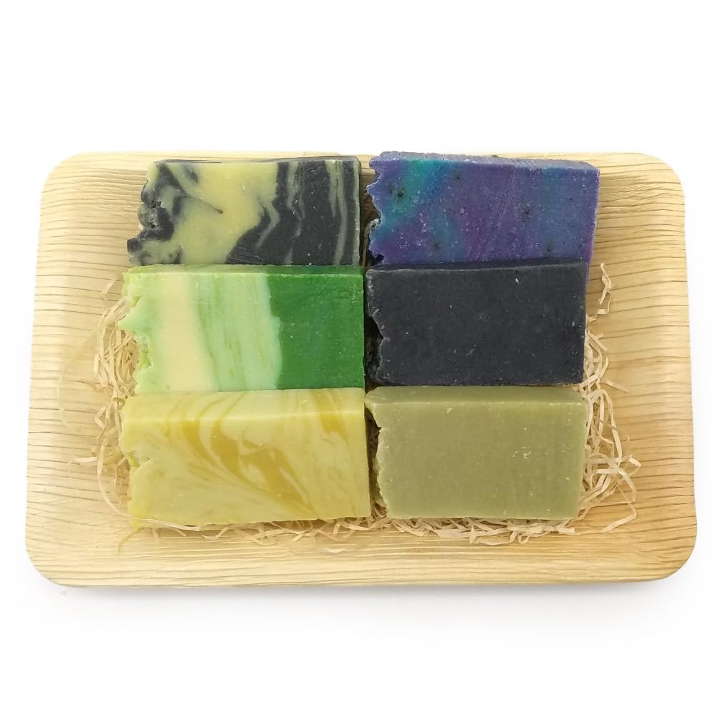 Set de 6 jabones naturales para piel mixta - Bandeja regalo con surtido de jabones artesanales - Regalo original para San Valentín, Cumpleaños, Día de la Madre