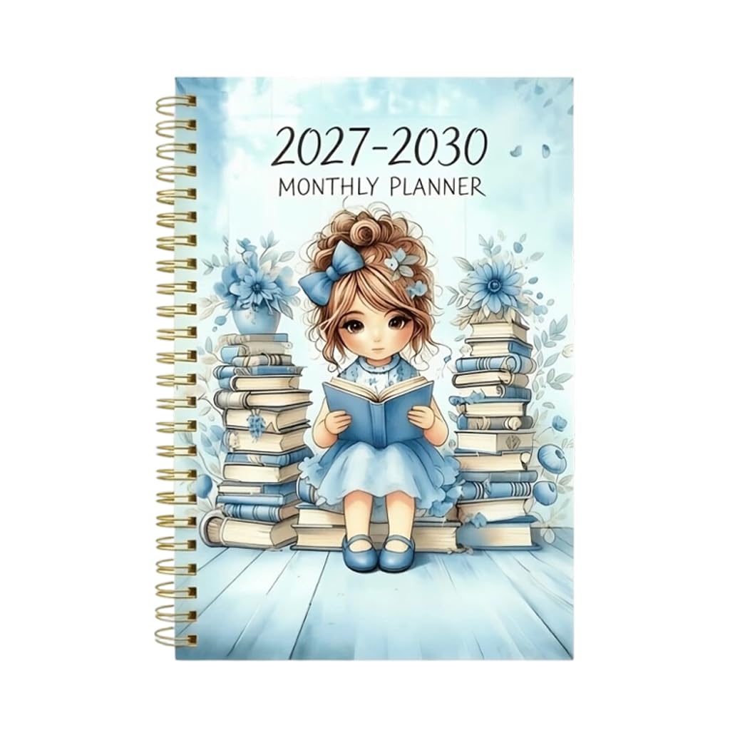 2027-2030 4-Year Monthly Planner A5 Spiral Bound Diary Notebook, Blue