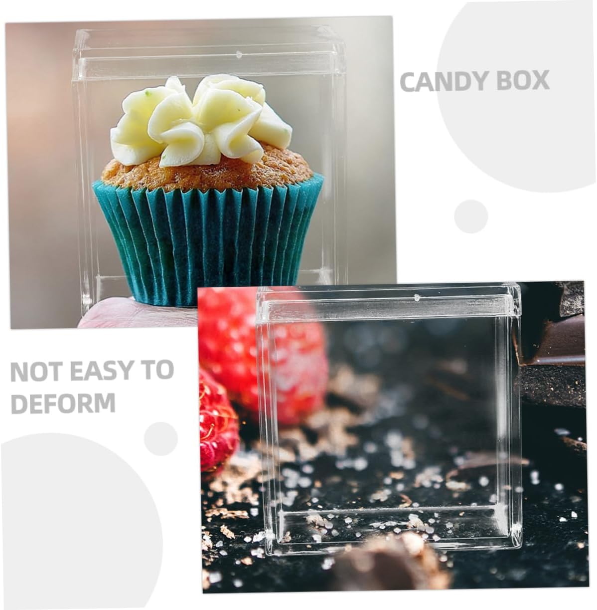 FRCOLOR 12pcs Square Acrylic Candy Boxes Lids Sealed Storage Boxes for Small Accessories Jewelry Organizer
