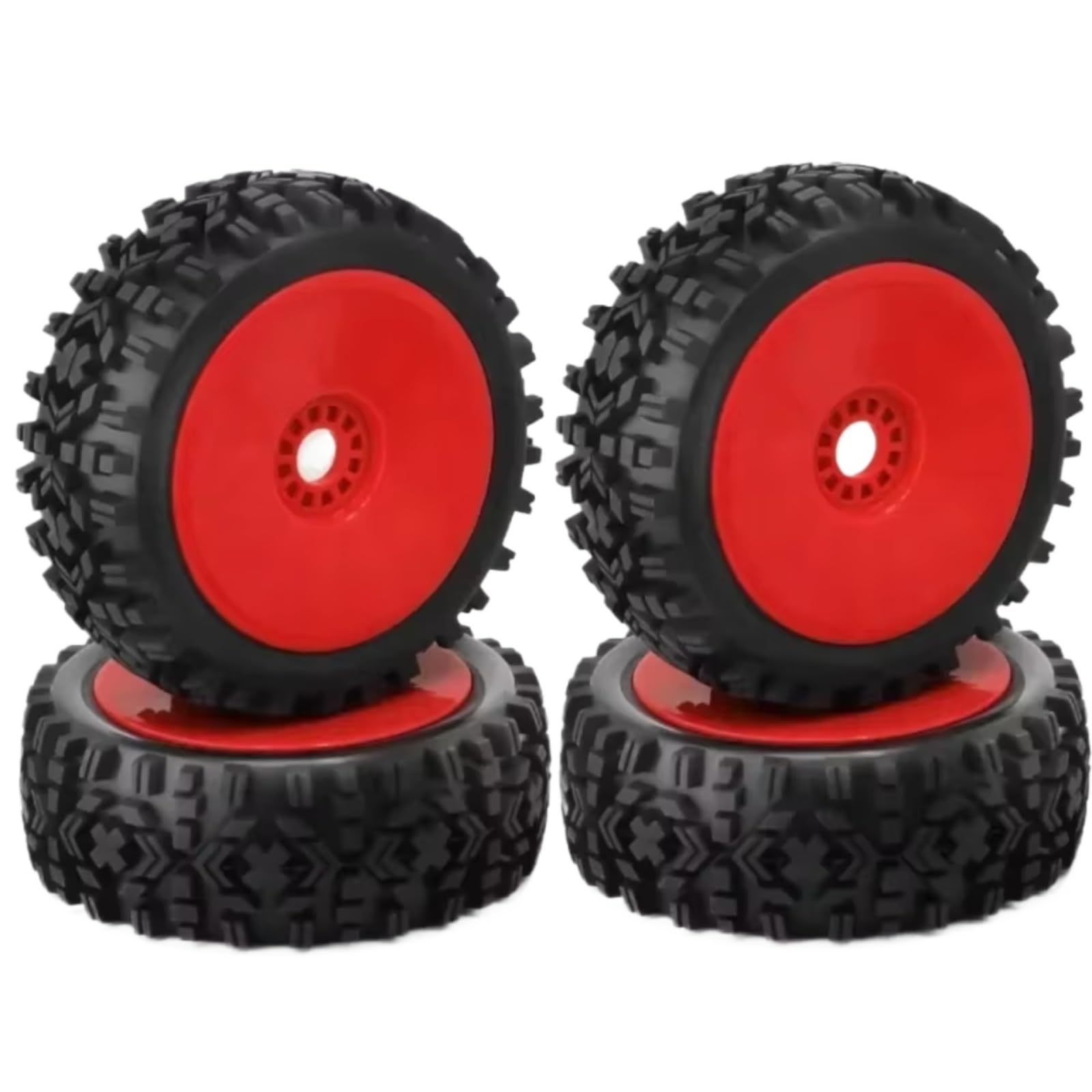 Pezzi Modelli RC Per HSP Per HPI Per Kyosho Per ZD Hongnuo Per Redcat Per Traxxas 1/8 4 Pezzi 4WD Per Nitro Off Road Per Buggy Pneumatici Cerchioni 17mm Esagonali RC Auto(Red)
