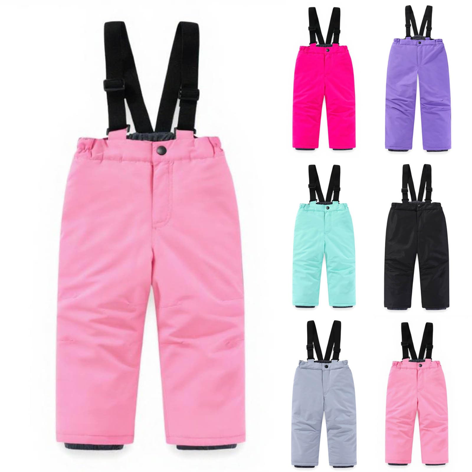 Pantalon Thermique Imperméable pour Garçons et Filles, Pantalons de Neige, Salopette D'extérieur D'hiver, Pantalon de Ski Softshell Enfants pour 3-12 Ans Cadeau Noel