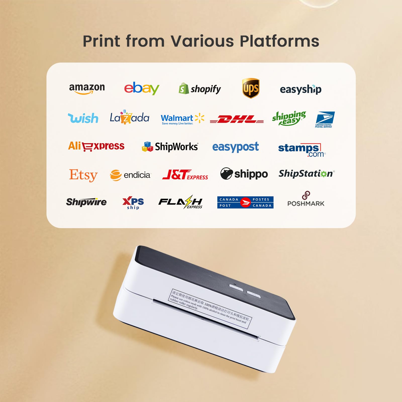 Stampante per etichette di spedizione,Stampante per etichette DHL, stampante termica da tavolo per etichette,stampante termica USB per Amazon DHL UPS, compatibile con Windows Mac OS Linux Chromebook
