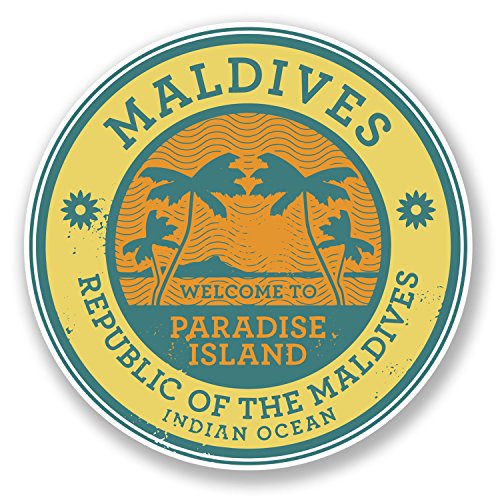 2 x 10 cm Sticker Maldives Bagage Voyage Voiture Vélo iPad Ordinateur Portable en cadeau # 6491 - 10cm x 10cm
