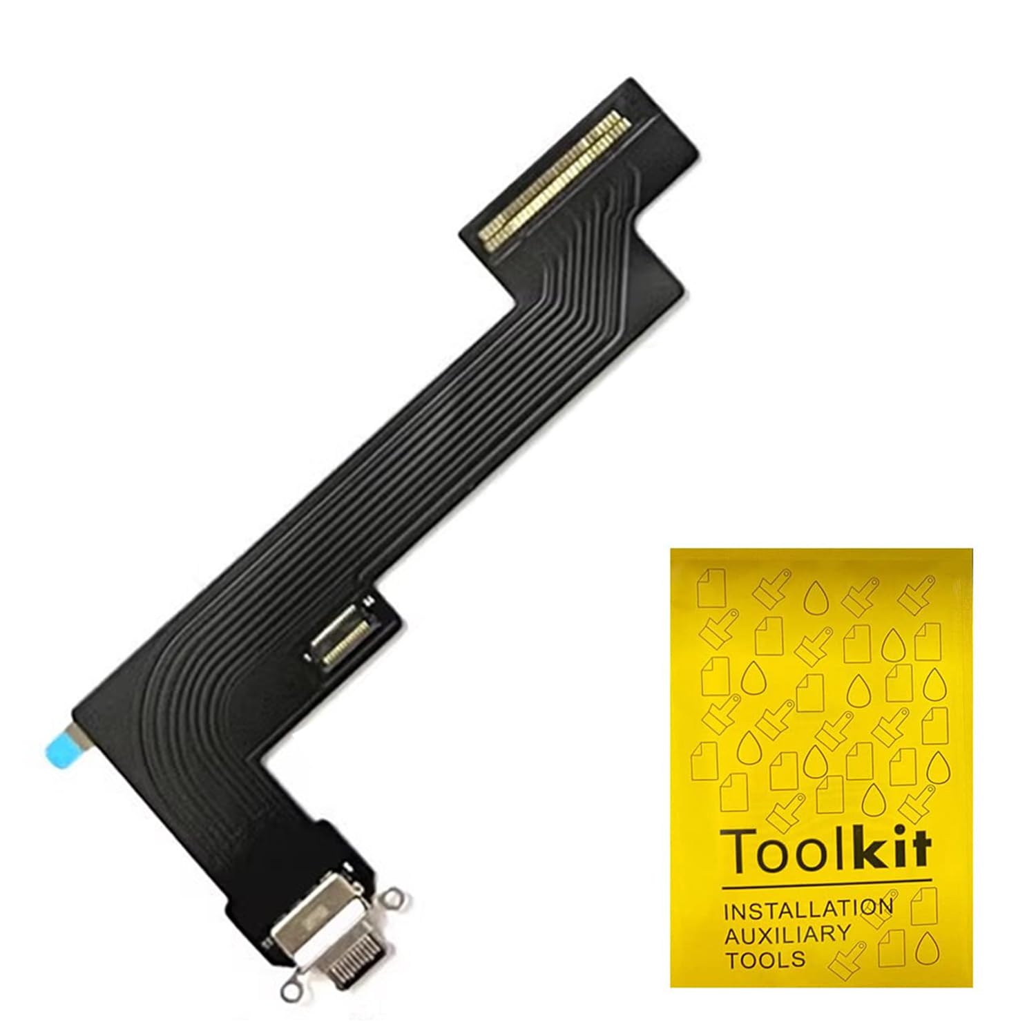 Dock Connector Replacement Compatible with iPad Air 4 4th/ 5 5th Gen 10.9 inch Charging Port Replacement Assembly Flex Cable(Black) WiFi Version