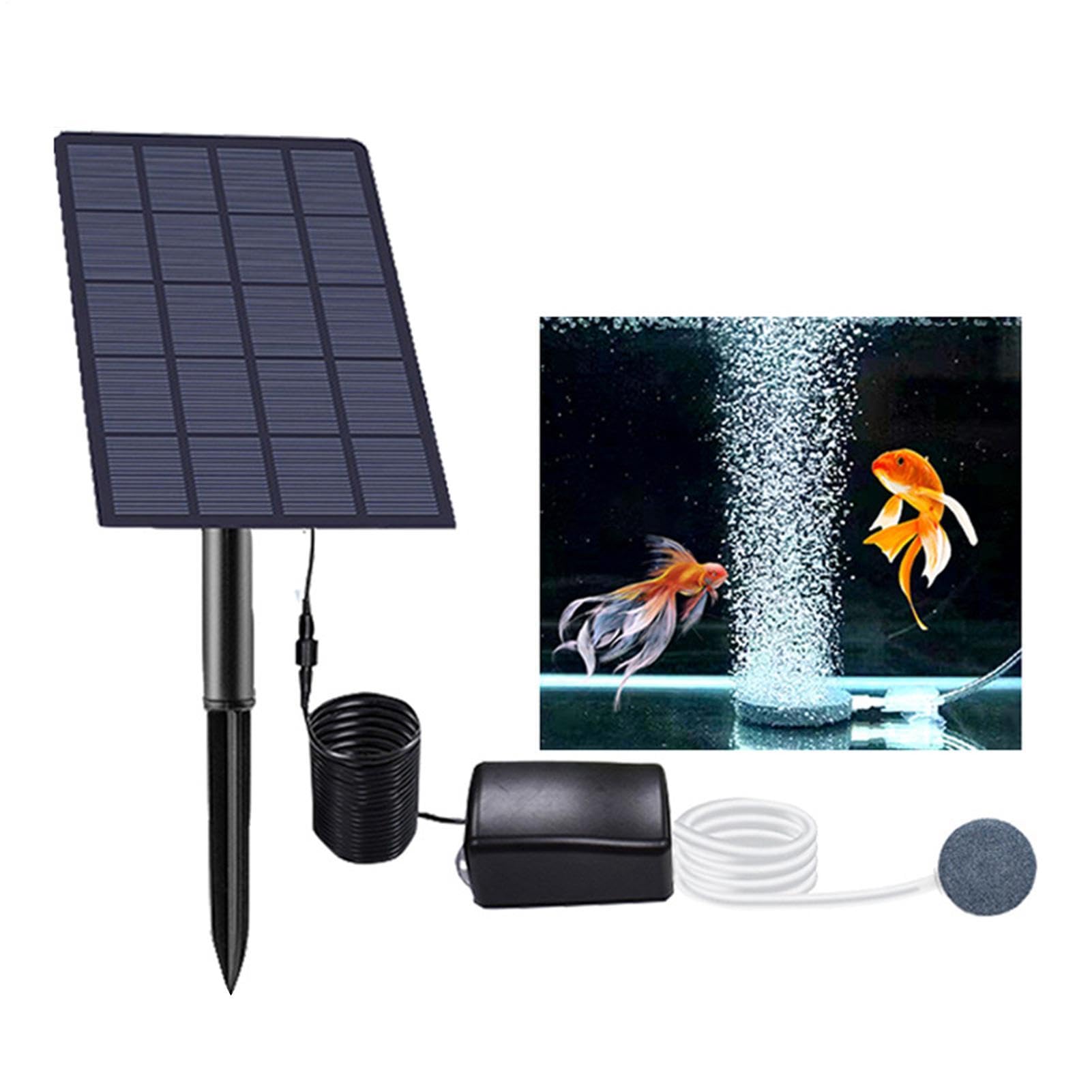 Aérateur solaire de bassin – 2 W faible bruit IP64 étanche, silencieux – pour aquarium, transport de poissons vivants, pêche en plein air, stockage de fruits de mer