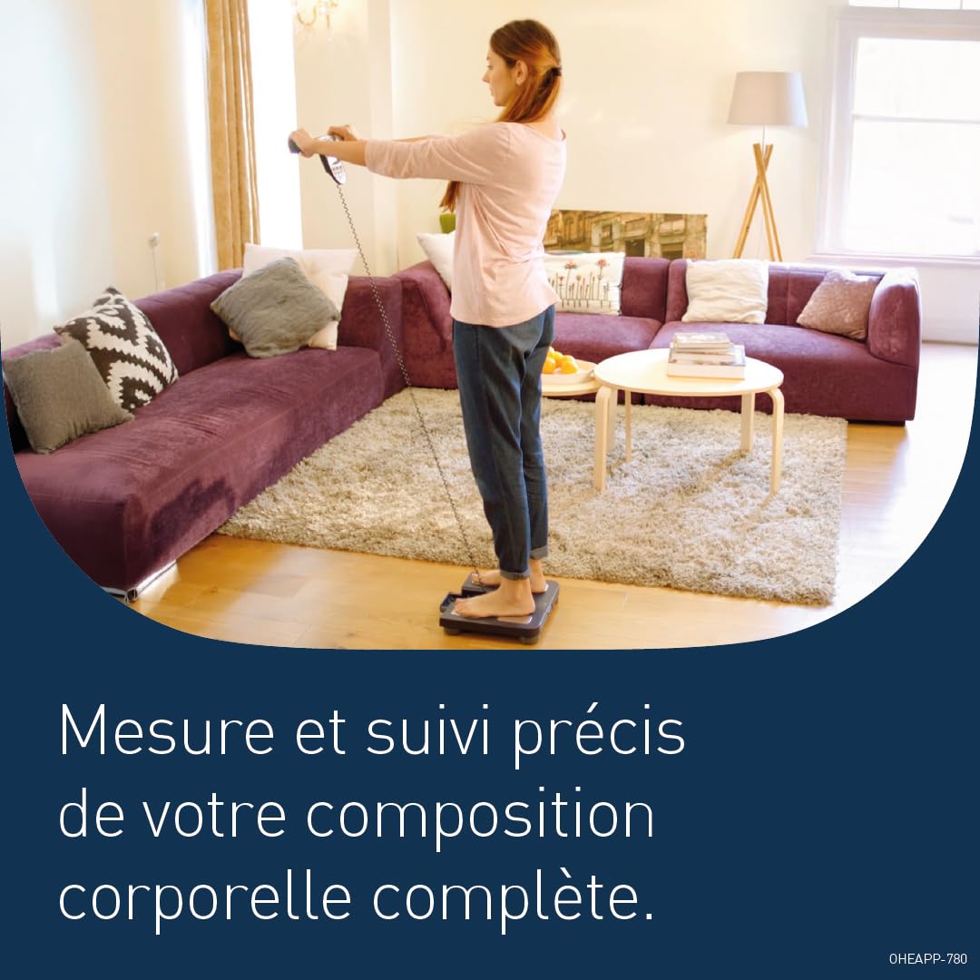 OMRON BF511 Balance Pèse Personne Impédancemètre Familiale avec Mesure Complète à 8 Capteurs, Analyse de l'IMC et du Pourcentage de Graisse - Balance Numérique pour Adultes/Enfants (6 ans+)