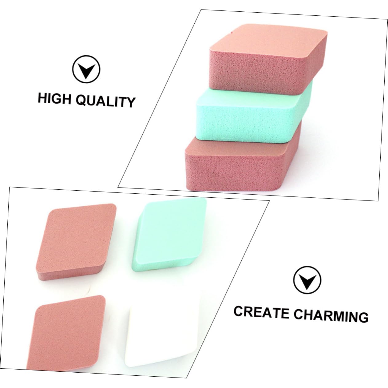 WRITWAA Makeup Puffers Triangle 8pcs Set Powder Puff for Foundation Concealer Soft Comfortable Wet/dry Application