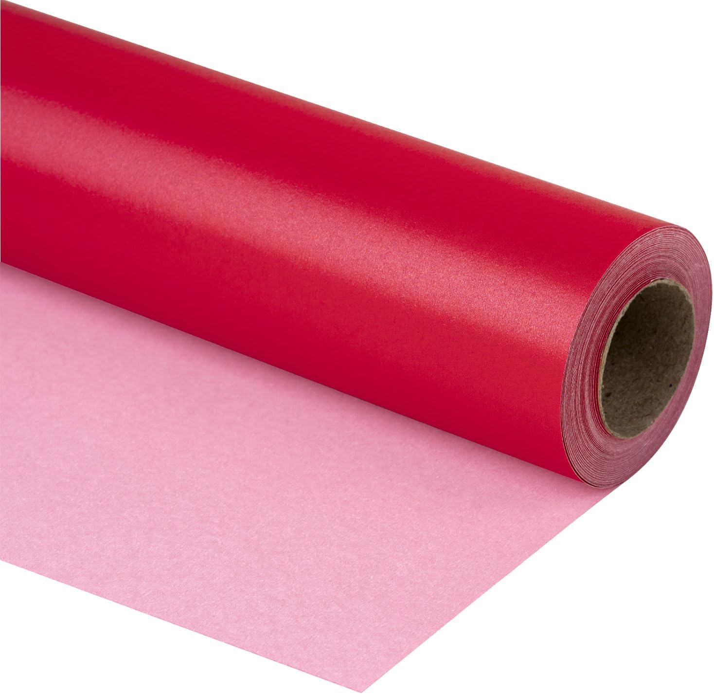 RUSPEPA Matte Wrapping Paper-81.5 Sq Ft-Solid Color Pearly-lustre Paper Perfect for Wedding,Birthday,Christmas,Baby Shower -30Inch X 32.8Feet (Red)